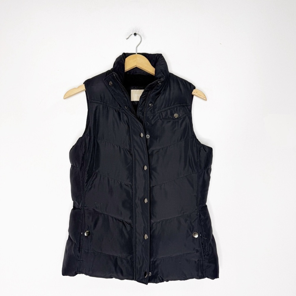 Banana Republic Faux Fur Lined Puffer Vest Black Size Small